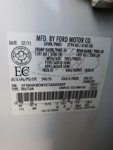 86194945 :رقم المزاد ، 1FMHK8D8XCGA00297 vin ، 2012 Ford Explorer مزاد بيع