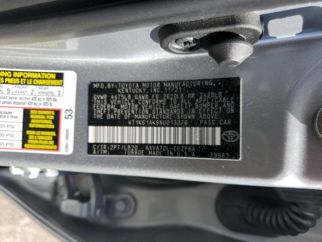 Продажа на аукционе авто 2022 Toyota Camry, vin: 4T1K61AK8NU013376, номер лота: 89628015
