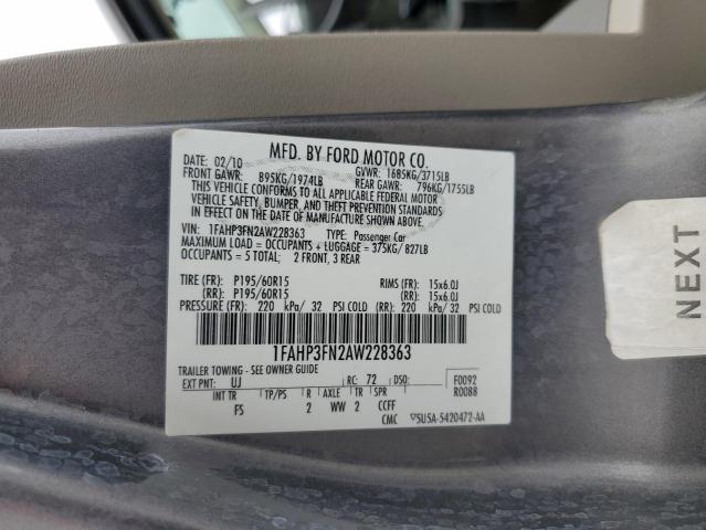 Продаж на аукціоні авто 2010 Ford Focus, vin: 1FAHP3FN2AW228363, номер лоту: 89931055