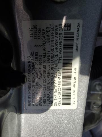Продаж на аукціоні авто 2020 Honda Civic, vin: 2HGFC2F64LH513939, номер лоту: 86281855