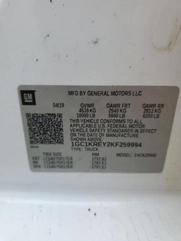 Продаж на аукціоні авто 2019 Chevrolet Silverado, vin: 1GC1KREY2KF259994, номер лоту: 86170735
