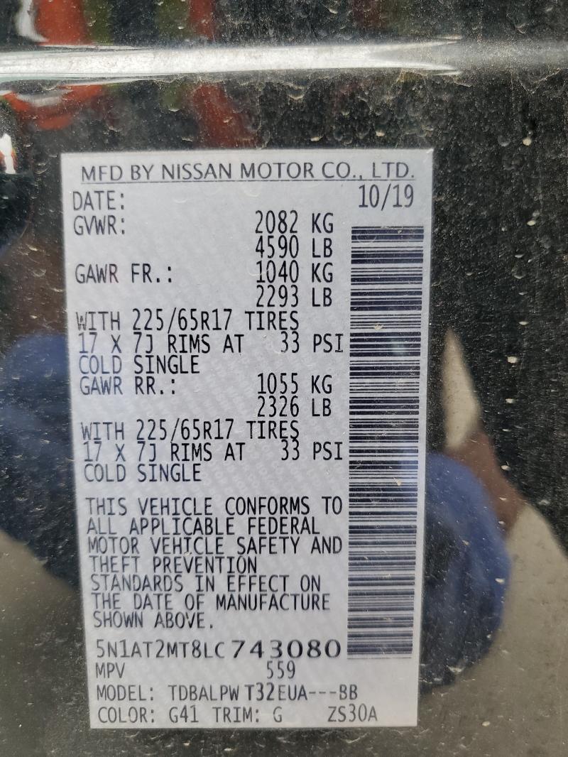 Aukcja sprzedaży 2020 Nissan Rogue, vin: 5N1AT2MT8LC743080, numer aukcji: 90002915