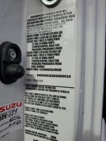 Продаж на аукціоні авто 2019 Isuzu Ftr, vin: 54DK6S162KSG00014, номер лоту: 82676235