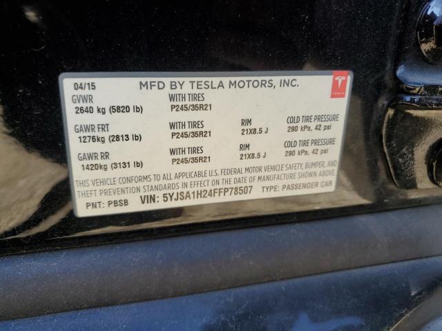 84801945 :رقم المزاد ، 5YJSA1H24FFP78507 vin ، 2015 Tesla Model S مزاد بيع
