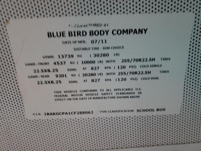 Aukcja sprzedaży 2012 Blubird School Bus / Transit Bus, vin: 1BAKGCPA1CF288062, numer aukcji: 83841985