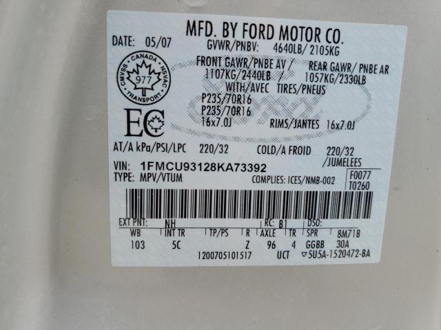 Aukcja sprzedaży 2008 Ford Escape Xlt, vin: 1FMCU93128KA73392, numer aukcji: 86518795
