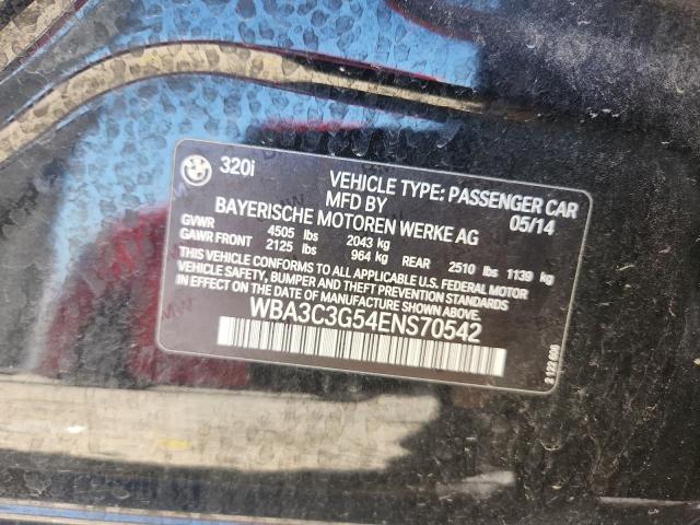 2014 Bmw 320 მანქანა იყიდება აუქციონზე, vin: WBA3C3G54ENS70542, აუქციონის ნომერი: 89631165