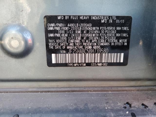 87273565 :رقم المزاد ، JF2SHABC5BH739580 vin ، 2011 Subaru Forester مزاد بيع