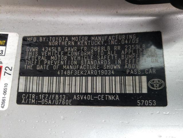 2010 Toyota Camry /le/ მანქანა იყიდება აუქციონზე, vin: 4T4BF3EK2AR019034, აუქციონის ნომერი: 82707635