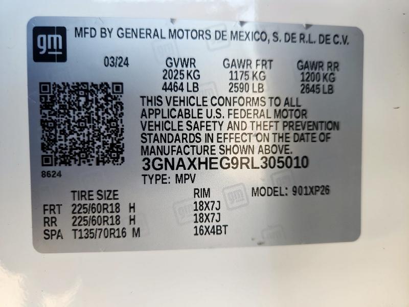Продаж на аукціоні авто 2024 Chevrolet Equinox Ls, vin: 3GNAXHEG9RL305010, номер лоту: 82185315