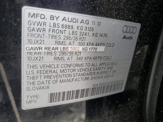 2013 Audi Q7 მანქანა იყიდება აუქციონზე, vin: WA1DGAFEXDD009156, აუქციონის ნომერი: 85178835