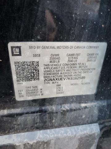 Aukcja sprzedaży 2019 Chevrolet Equinox, vin: 2GNAXUEV7K6162589, numer aukcji: 90134035