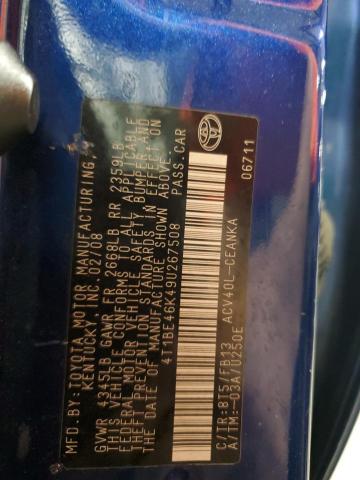 2009 Toyota Camry მანქანა იყიდება აუქციონზე, vin: 4T1BE46K49U267508, აუქციონის ნომერი: 85057095