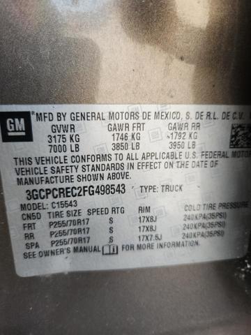 2015 Chevrolet Silverado მანქანა იყიდება აუქციონზე, vin: 3GCPCREC2FG498543, აუქციონის ნომერი: 87295145