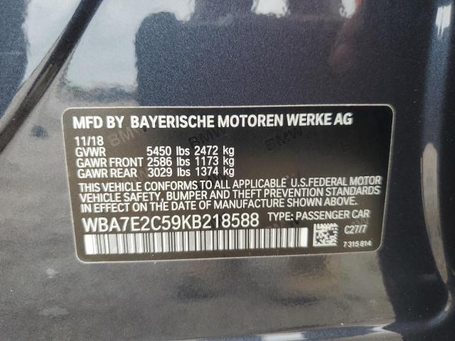 Продажа на аукционе авто 2019 Bmw 740, vin: WBA7E2C59KB218588, номер лота: 85358315