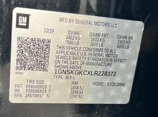 Aukcja sprzedaży 2020 Chevrolet Suburban K, vin: 1GNSKGKCXLR228372, numer aukcji: 89929375