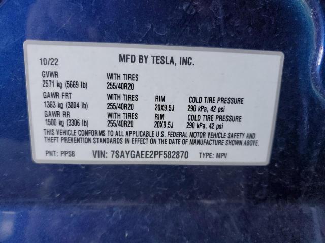 Продаж на аукціоні авто 2023 Tesla Model Y, vin: 7SAYGAEE2PF582870, номер лоту: 86654875