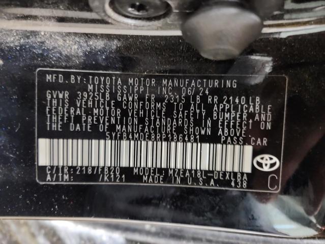 Продажа на аукционе авто 2024 Toyota Corolla Le, vin: 5YFB4MDE8RP186481, номер лота: 85534505