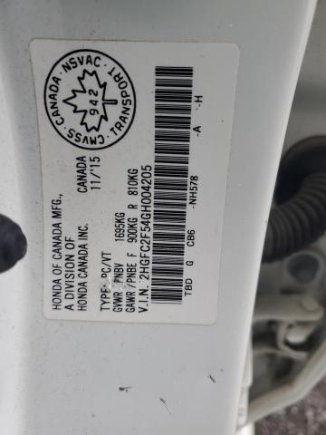 Aukcja sprzedaży 2016 Honda Civic Lx, vin: 2HGFC2F54GH004205, numer aukcji: 89815395