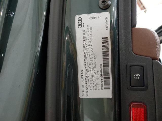 86245695 :رقم المزاد ، WAUENAF45HN024863 vin ، 2017 Audi A4 مزاد بيع