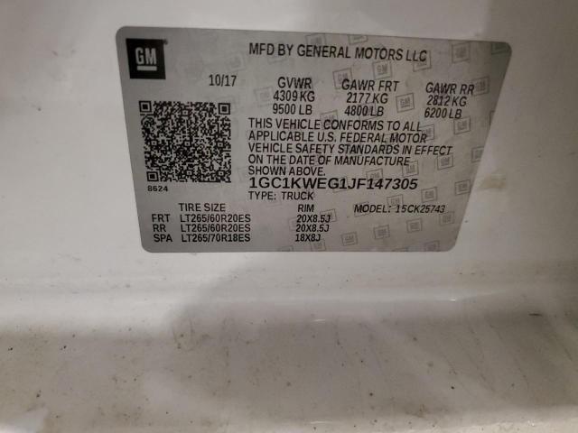 Продаж на аукціоні авто 2018 Chevrolet 2500 Hd, vin: 1GC1KWEG1JF147305, номер лоту: 82321785