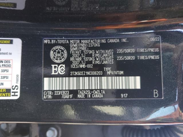 2022 Lexus Nx მანქანა იყიდება აუქციონზე, vin: 2T2KGCEZ1NC006203, აუქციონის ნომერი: 85785115