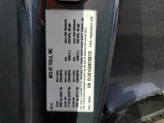 Aukcja sprzedaży 2019 Tesla Model 3, vin: 5YJ3E1EA3KF308175, numer aukcji: 85291555