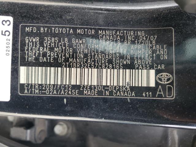 89722485 :رقم المزاد ، 2T1BR32E57C828165 vin ، 2007 Toyota Corolla مزاد بيع