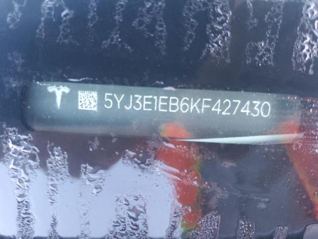 82310285 :رقم المزاد ، 5YJ3E1EB6KF427430 vin ، 2019 Tesla Model 3 مزاد بيع