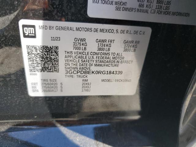Aukcja sprzedaży 2024 Chevrolet Silverado, vin: 3GCPDBEK0RG184339, numer aukcji: 82561585