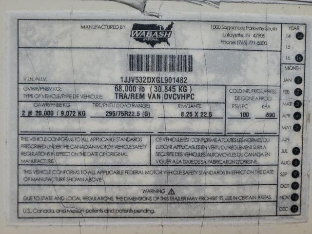 Продажа на аукционе авто 2016 Wabash Dry Trailer, vin: 1JJV532DXGL901482, номер лота: 85750425
