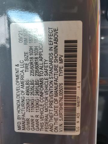 Aukcja sprzedaży 2022 Honda Cr-v Exl, vin: 5J6RT6H87NL005076, numer aukcji: 86253755