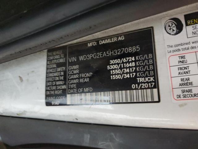 90110825 :رقم المزاد ، WD3PG2EA5H3270885 vin ، 2017 Mercedes-benz Metris مزاد بيع