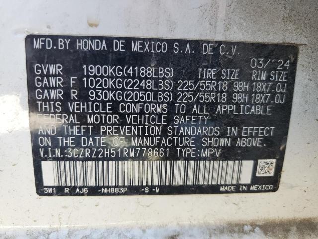 90470435 :رقم المزاد ، 3CZRZ2H51RM778661 vin ، 2024 Honda Hr-v مزاد بيع