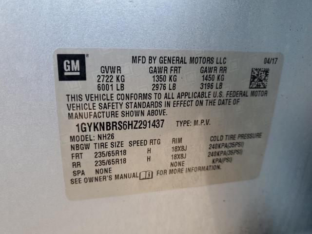 84659935 :رقم المزاد ، 1GYKNBRS6HZ291437 vin ، 2017 Cadillac Xt5 مزاد بيع
