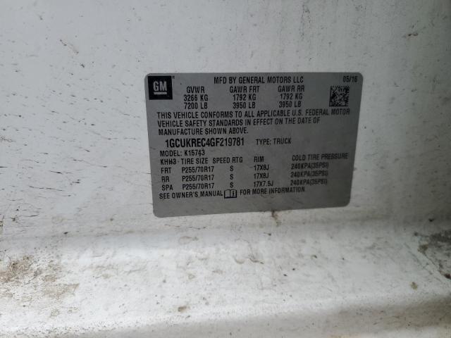Aukcja sprzedaży 2016 Chevrolet Silverado, vin: 1GCUKREC4GF219781, numer aukcji: 82521395