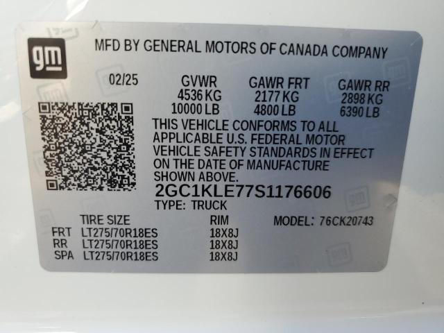 90484295 :رقم المزاد ، 2GC1KLE77S1176606 vin ، 2025 Chevrolet Silverado مزاد بيع