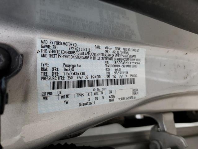 Продаж на аукціоні авто 2016 Ford Focus, vin: 1FADP3F29GL319564, номер лоту: 90096805