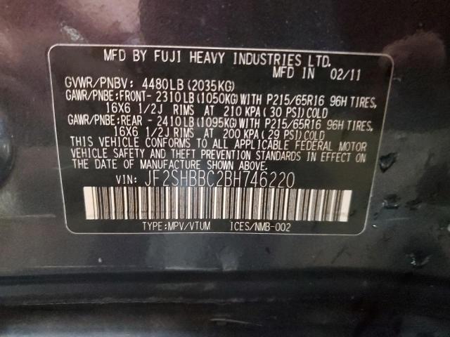 Продажа на аукционе авто 2011 Subaru Forester 2, vin: JF2SHBBC2BH746220, номер лота: 86545205