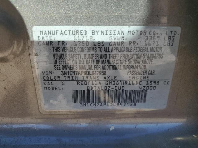 Aukcja sprzedaży 2013 Nissan Versa S, vin: 3N1CN7AP6DL847958, numer aukcji: 82666765
