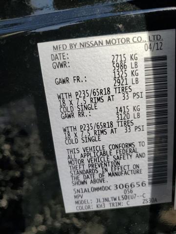 89690435 :رقم المزاد ، 5N1AL0MM0DC306656 vin ، 2013 Infiniti Jx35 مزاد بيع