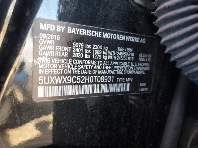 Aukcja sprzedaży 2017 Bmw X3, vin: 5UXWX9C52H0T08931, numer aukcji: 89548915