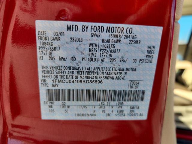 86682475 :رقم المزاد ، 1FMCU04198KD85896 vin ، 2008 Ford Escape مزاد بيع