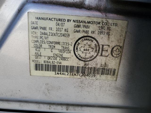 Продаж на аукціоні авто 2007 Nissan Altima, vin: 1N4AL21EX7C204059, номер лоту: 86244805