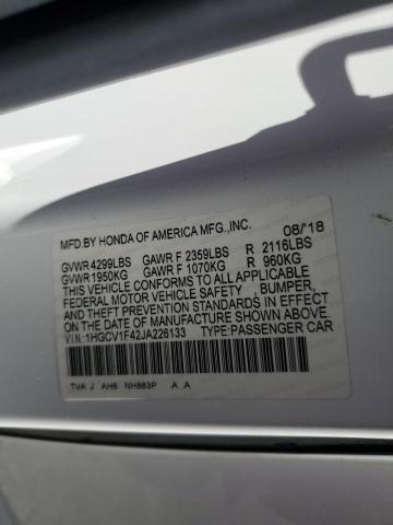 Продажа на аукционе авто 2018 Honda Accord Ex, vin: 1HGCV1F42JA226133, номер лота: 87312055