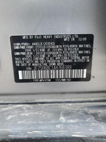 Продажа на аукционе авто 2010 Subaru Forester, vin: JF2SH6BC1AH768389, номер лота: 90496415