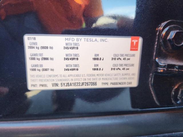 Продаж на аукціоні авто 2018 Tesla Model S, vin: 5YJSA1E22JF267066, номер лоту: 82395405