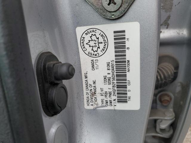 Продаж на аукціоні авто 2013 Honda Civic Lx, vin: 2HGFB2F56DH044915, номер лоту: 86452025