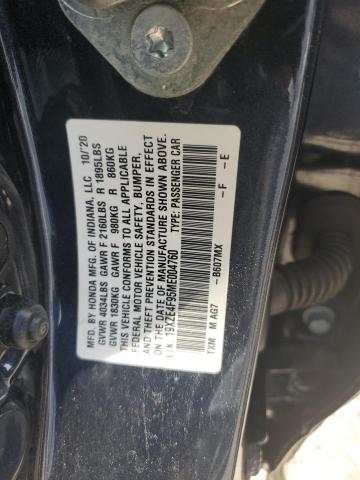 85147505 :رقم المزاد ، 19XZE4F95ME004760 vin ، 2021 Honda Insight مزاد بيع