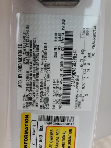 Aukcja sprzedaży 2016 Ford Fusion Titanium, vin: 3FA6P0K96GR390541, numer aukcji: 82389205